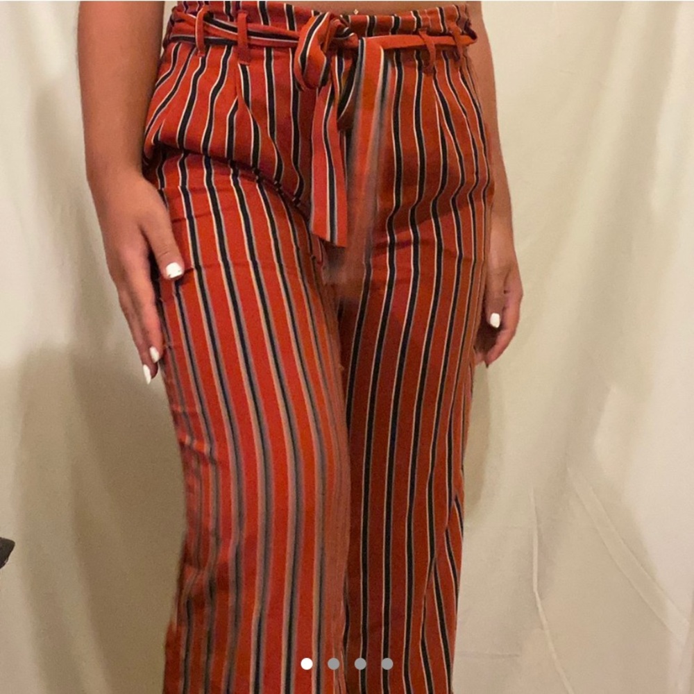 Orange Zara culottes.